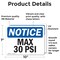 Signmission Max 30 PSI, 10 in W x Rectangle, Vinyl Decal OS-2PACK-NS-D-710-L-14155 - alternate 5